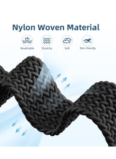 SZOXST Compatible for Apple Watch Band 42mm 41mm 40mm 38mm Elastic Nylon Braided Secure & Comfortable Stretchy Strap for Women Men,Parachute Buckle Bands for iWatch Series 10 9 8 7 6 5 4 3 SE Black  - Image 3