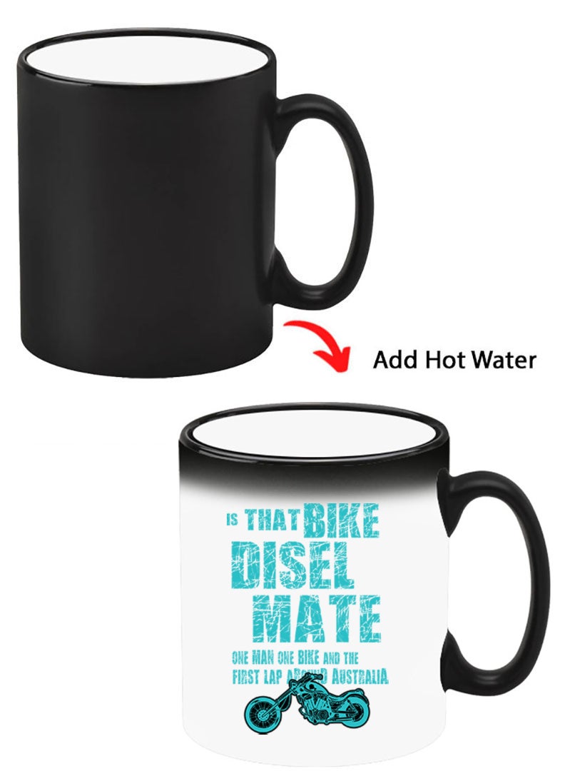 Theodor Color Changing Heat Sensitive Ceramic Mug, Image Revealed When HOT Liquid is Added! Bike diesel mate - Image 1