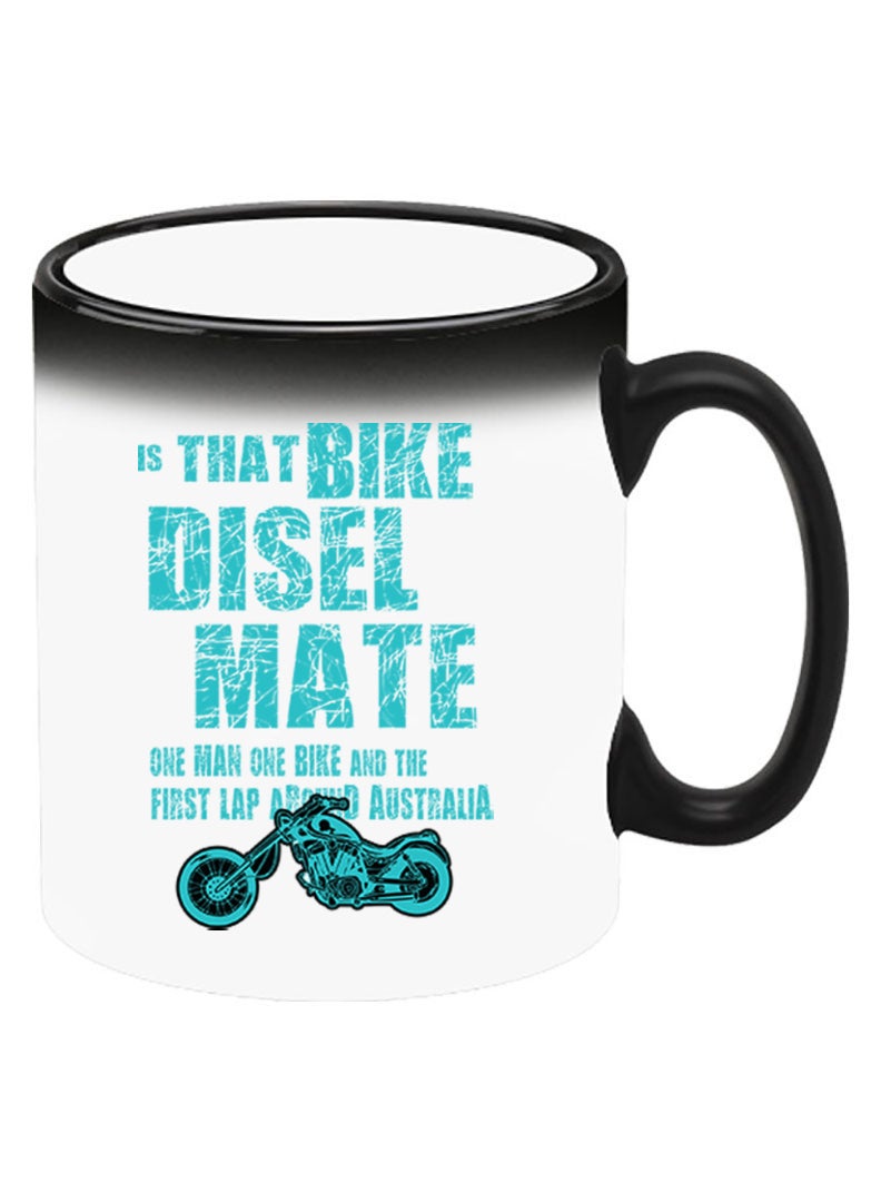 Theodor Color Changing Heat Sensitive Ceramic Mug, Image Revealed When HOT Liquid is Added! Bike diesel mate - Image 2