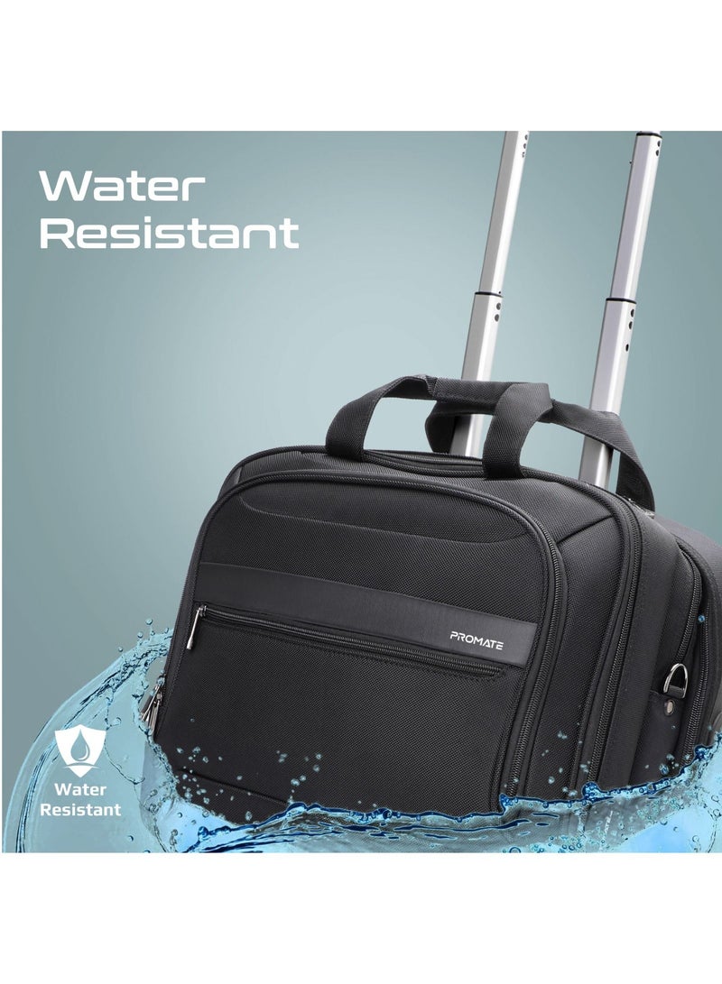 بروميت حقيبة كمبيوتر محمول مقاس 16 بوصة بعجلات ،  مقاومة للماء مع حزام كتف ، مقصورات كبيرة متعددة ، عجلات متينة وتصميم خفيف الوزن لأجهزة الكمبيوتر المحمول والأجهزة اللوحية - Image 4