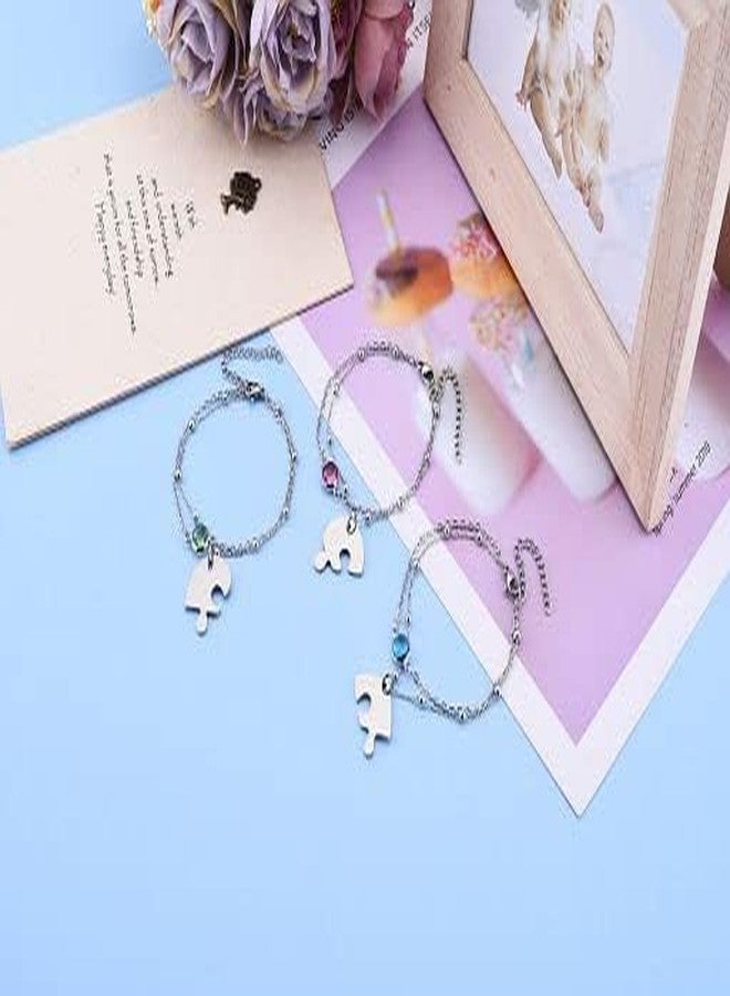 PESOENTH Best Friend friendship Bracelets for 3 Heart Puzzle BFF Matching Bracelets Gifts For best Friends Women Birthday Christmas - Image 4