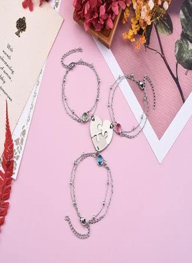 PESOENTH Best Friend friendship Bracelets for 3 Heart Puzzle BFF Matching Bracelets Gifts For best Friends Women Birthday Christmas - Image 3