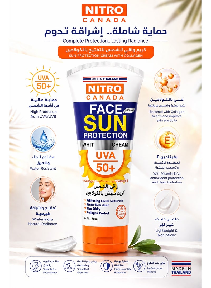 NITRO CANADA Face Sun Protection Whitening Cream UVA 50+, 170g - Image 2