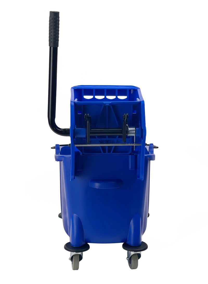 Gator Mop Bucket & Side-Press Wringer | 360-Degree Rotating Swivel Wheels | Large Water Chamber | Suitable For Restaurants, Offices, Halls, Communal Spaces, Hotels, & Homes | 32 Liters | Blue - Image 3