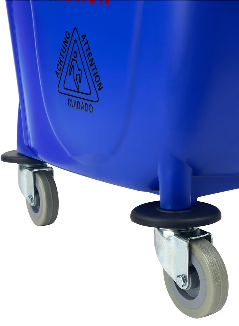 Gator Mop Bucket & Side-Press Wringer | 360-Degree Rotating Swivel Wheels | Large Water Chamber | Suitable For Restaurants, Offices, Halls, Communal Spaces, Hotels, & Homes | 32 Liters | Blue - Image 5