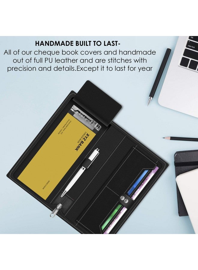 FEDUS Cheque Book Holder, Vegan Leather Expanding Handmade Multiple Cheque Book Holder for Cards, Women/Men Cheque Book Wallet, Traveling Wallets, Checkbook Holder, Documents Holder for Office & Home - Image 5