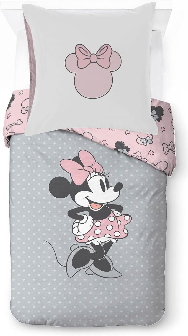 Jay Franco Disney Minnie One of a Kind 100% Cotton Children's Bedding Set 135 x 200 cm Single Bed Size Duvet Cover + Pillowcase 80 x 80 cm Fault optimized construction - Image 1