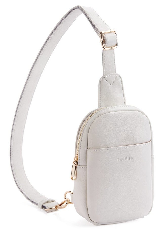 Telena Small Sling Bag For Women Leather Crossbody Bag For Women White  - Image 1