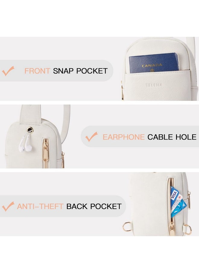Telena Small Sling Bag For Women Leather Crossbody Bag For Women White  - Image 5
