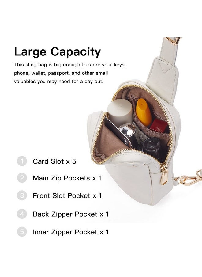 Telena Small Sling Bag For Women Leather Crossbody Bag For Women White  - Image 2