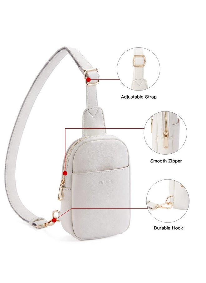 Telena Small Sling Bag For Women Leather Crossbody Bag For Women White  - Image 3