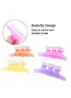 Salmue Butterfly Holding Hair Clip Strong Hold Hair Claw Clamps Pure Colors Hair Section Claw Thick Hair Clamps Hairdressing Tool For Professional Salon And Home Use 12Pcs(02)  - Image 5