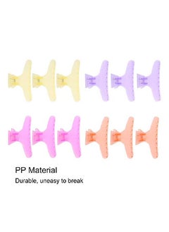 Salmue Butterfly Holding Hair Clip Strong Hold Hair Claw Clamps Pure Colors Hair Section Claw Thick Hair Clamps Hairdressing Tool For Professional Salon And Home Use 12Pcs(02)  - Image 4