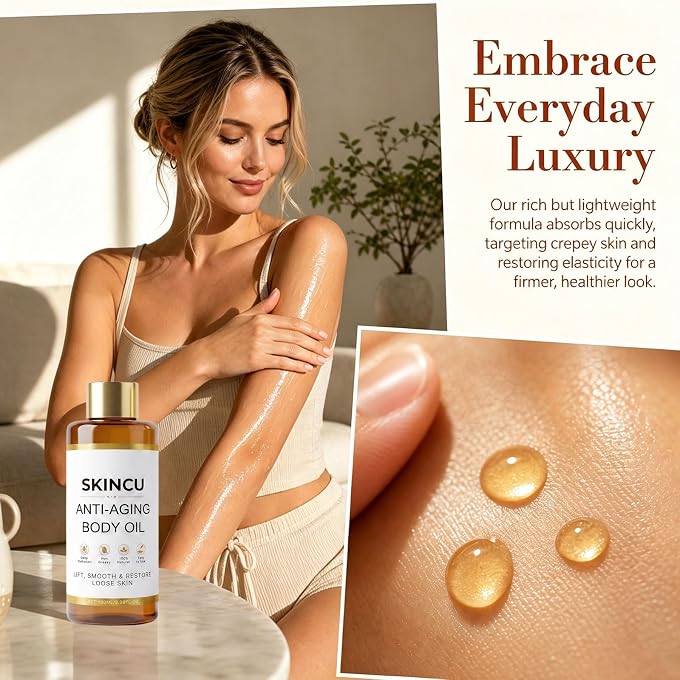 YOOJ Collagen Anti-Aging Body Oil, Firming & Lifting Serum for Sagging Loose Skin, Boosts Skin Elasticity, Ideal Hydrating Care for Arms, Legs & Full Body - Image 3