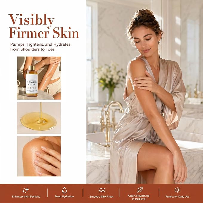 YOOJ Collagen Anti-Aging Body Oil, Firming & Lifting Serum for Sagging Loose Skin, Boosts Skin Elasticity, Ideal Hydrating Care for Arms, Legs & Full Body - Image 2
