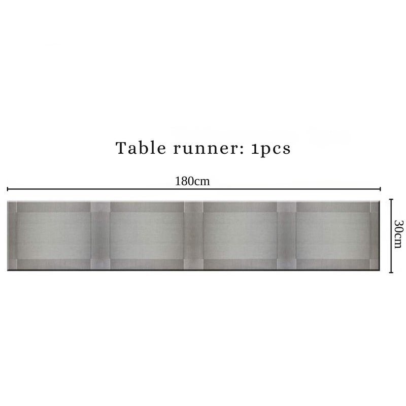 TASKHOUSE Woven Vinyl Table Runner Heat Resistant Washable Rectangle PVC Table Decoration for Dining Office Kitchen Hotel Home Silver Pack of 1 - Image 2