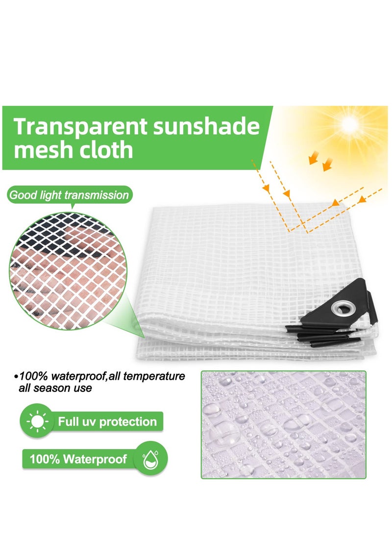 SYOSI Glass Clear Tarpaulin Heavy Duty Tarp with Reinforced Eyelets Thick PVC Waterproof Transparent Tarpaulin Premium Quality Cover for Outdoor Camping Sheet  - Image 4
