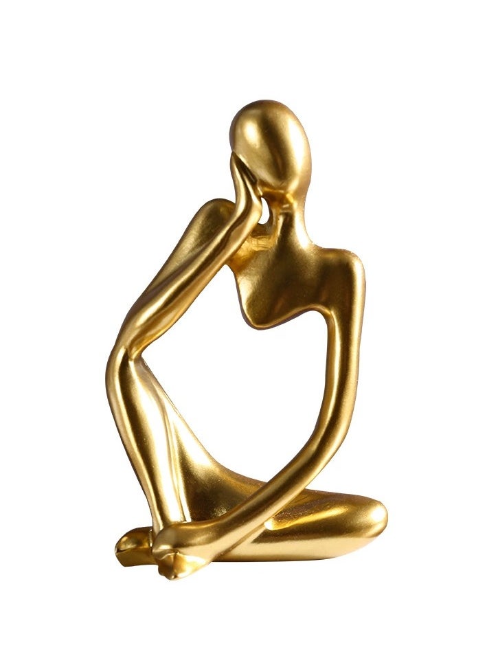 Beauenty Luxury Gold Thinker Statue Set 3 Piece Abstract Sculpture for Home Office Decor Premium Resin Figurines Ideal for Bookshelf Desk or Living Room Elegant Accent Collection  - Image 3