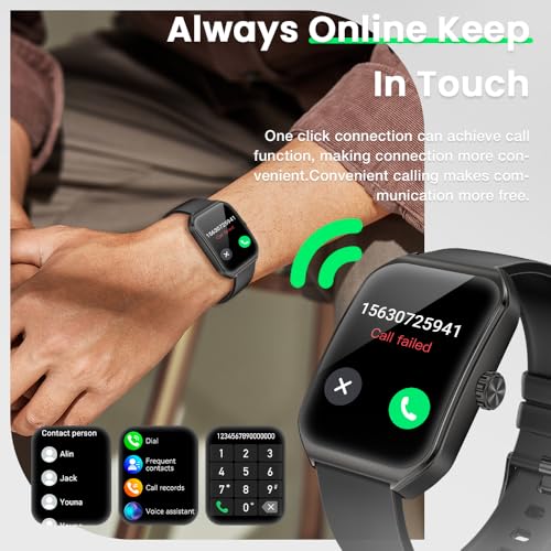 AOLON Coupon Available Smart Watch, 1.83" HD Display, 3D Curved Glass Design, Heart Rate & SPO₂ Sleep Monitoring, 7-Day Battery Life（Black） - Image 4