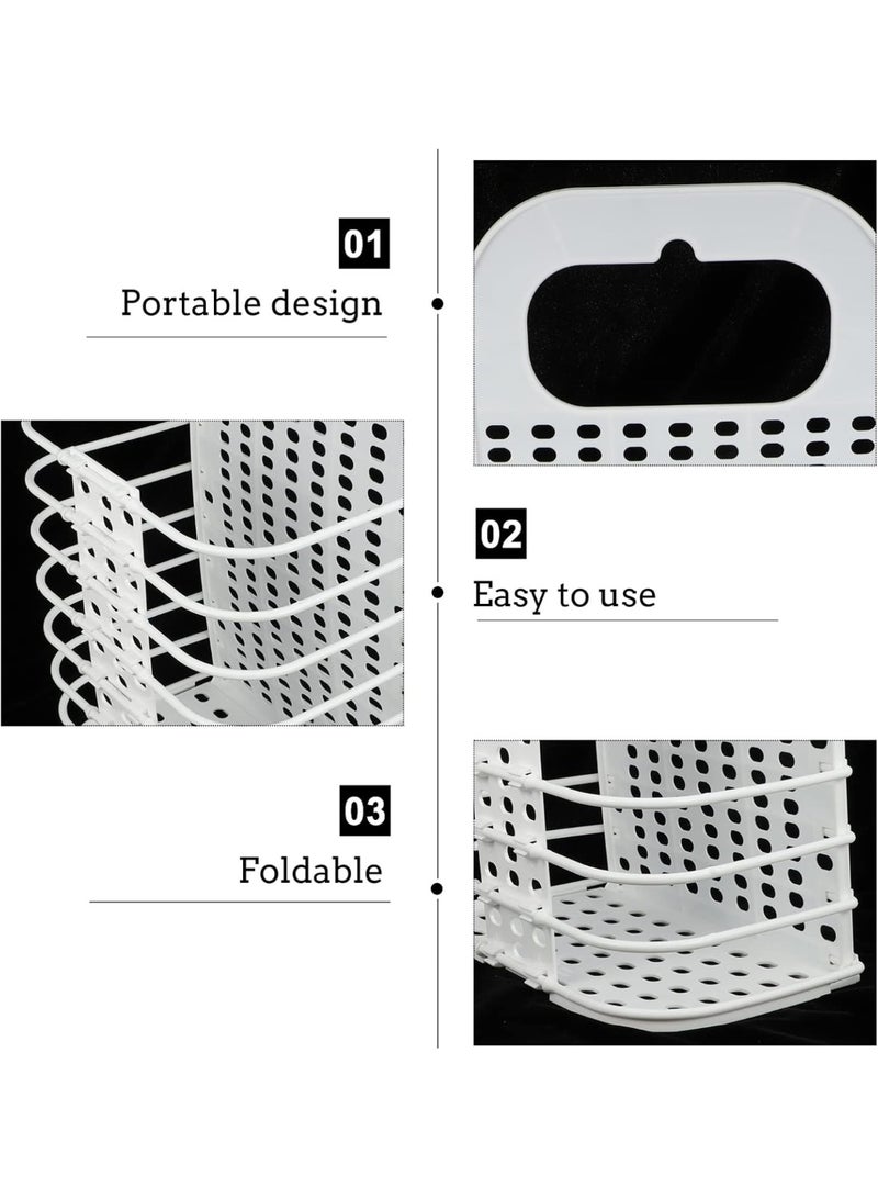 general Foldable Wall-mounted Laundry Hamper Basket  White Space-saving Organizer for Dirty Clothes and Books Storage Practical Hanging Laundry Basket - Image 4