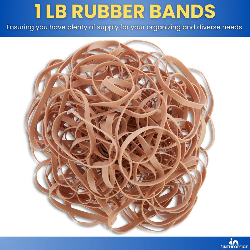 1InTheOffice Thick Heavy Duty Rubber Bands, Beige, Size 64, 380 Pack - Image 4