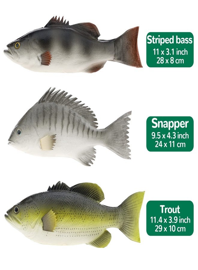 Gresorth 3 PCS Artificial Mixed Fish Set Fake Food Wall Hanging Model Realistic Home Party Kitchen Toys Christmas Decoration - Image 2