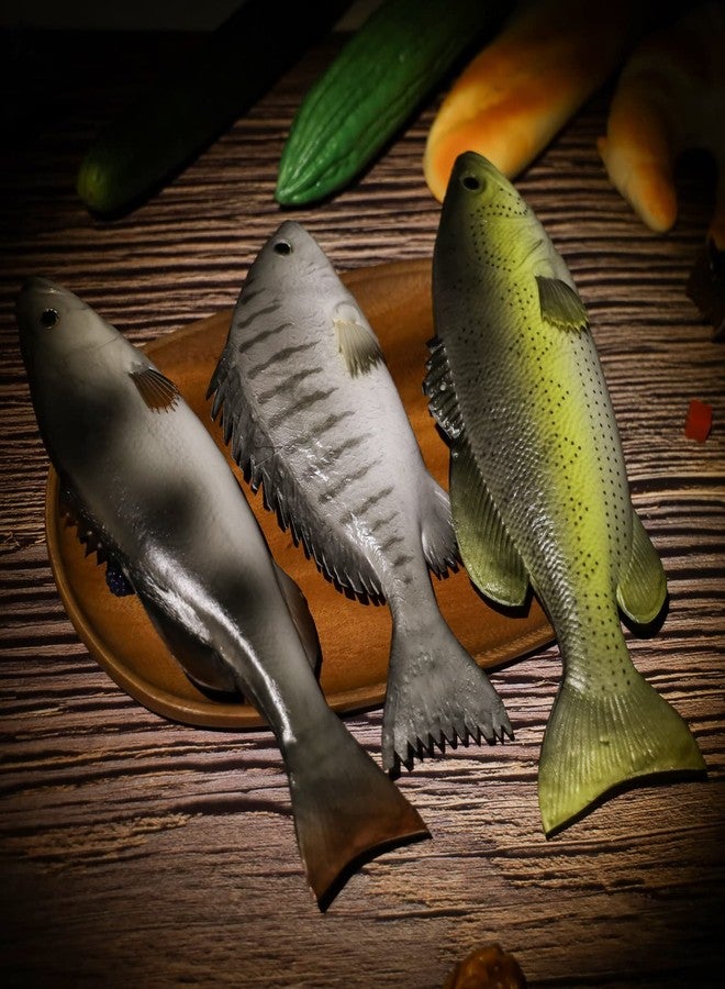 Gresorth 3 PCS Artificial Mixed Fish Set Fake Food Wall Hanging Model Realistic Home Party Kitchen Toys Christmas Decoration - Image 5