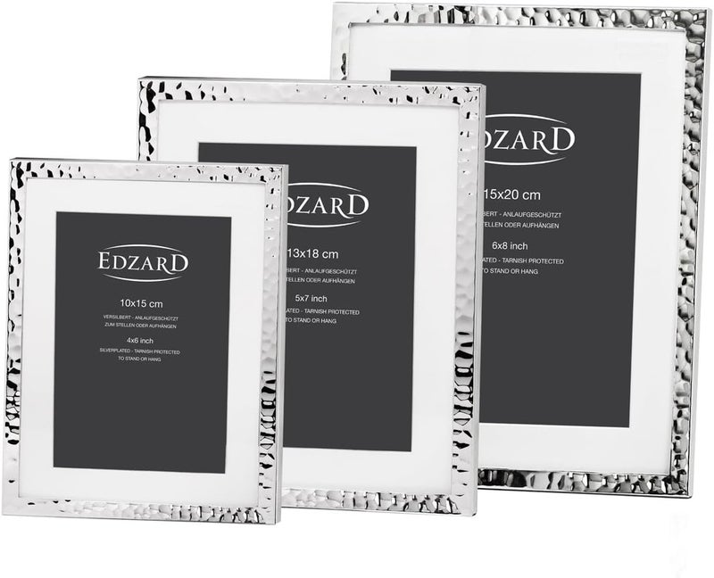 Edzard إطار صور إدزارد فانو بحجم 15 × 20 سم مع حامل - فضي نبيل - مقاوم للتشوه - Image 3