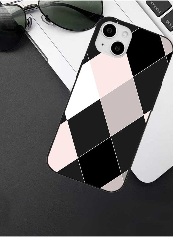 Okteq - TPU Protection and Hybrid Rigid Clear Back Cover Case Multicolored Shapes for Apple iPhone 14 Plus - Image 1