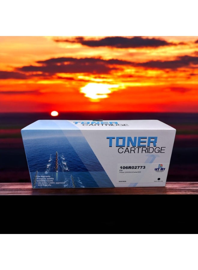 دعني خرطوشة حبر أسود P3020 WC3025 106R02773 متوافقة مع طابعة زيروكس ليزر جيت P3020 WC3025، بديل مثالي لطابعة ليزر جيت P3020 WC WC 3025 BK، طباعة سلسة وواضحة. - Image 3
