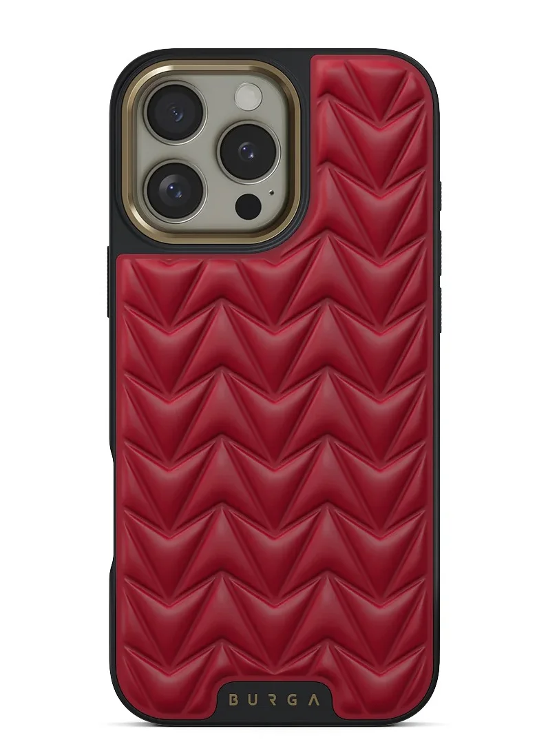 BURGA Case for iPhone 16 Pro Max – Ultra-Soft TPU, TPE, and PC Material with Bouncy Texture, CloudGuard Shock Absorption, Lightweight Build, and Elite-Level Drop Protection,Cherry