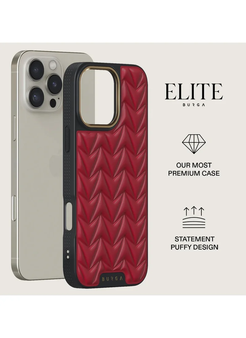 BURGA Case for iPhone 16 Pro Max – Ultra-Soft TPU, TPE, and PC Material with Bouncy Texture, CloudGuard Shock Absorption, Lightweight Build, and Elite-Level Drop Protection,Cherry