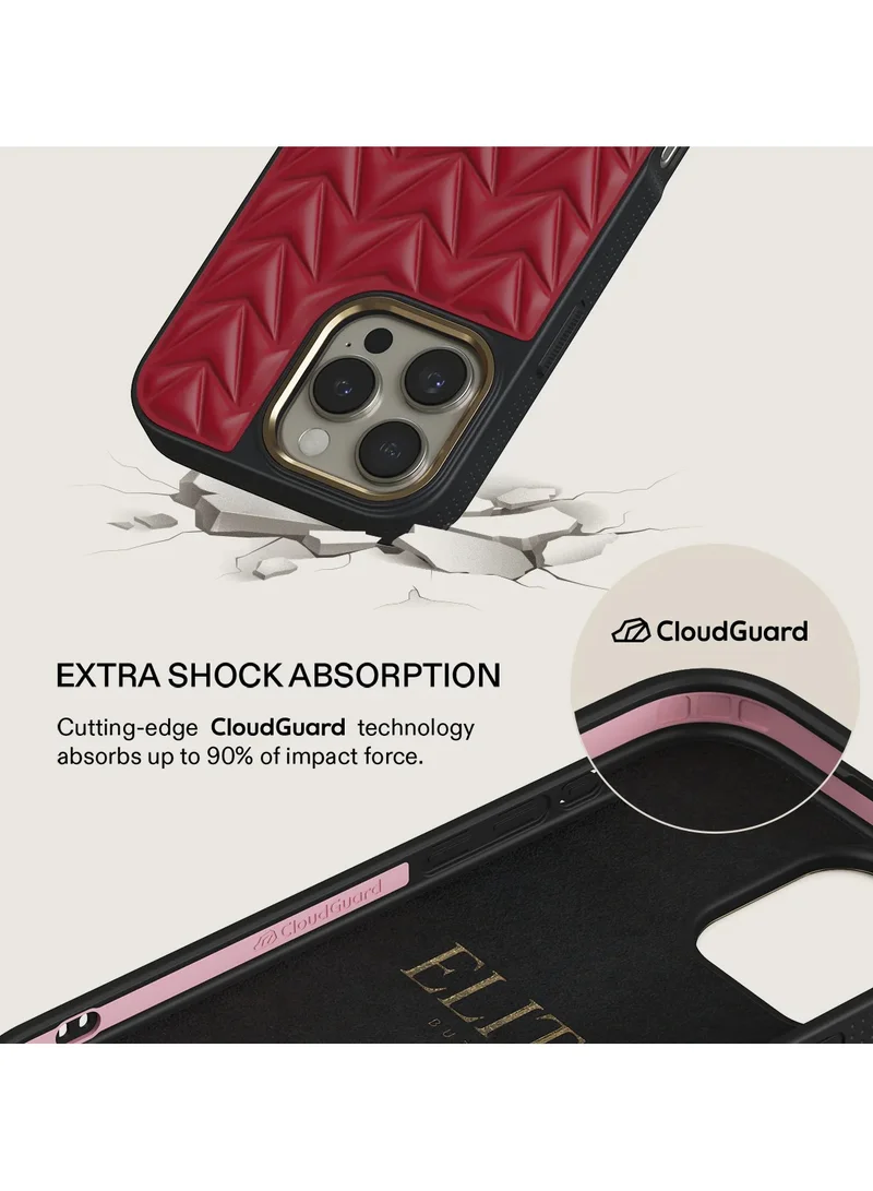 BURGA iPhone 16 Pro Max – Arrow Cherry Color Ultra-Soft TPU, TPE, and PC Material with Bouncy Texture, Cloud Guard Shock Absorption, Lightweight Build, and Elite-Level Drop Protection, Arrow Cherry