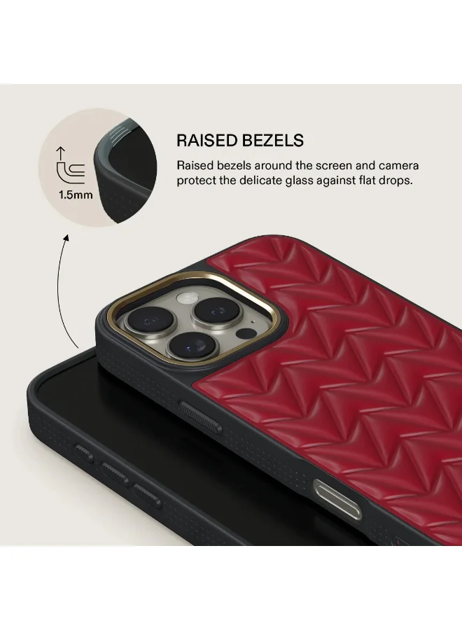 BURGA iPhone 16 Pro Max – Arrow Cherry Color Ultra-Soft TPU, TPE, and PC Material with Bouncy Texture, Cloud Guard Shock Absorption, Lightweight Build, and Elite-Level Drop Protection, Arrow Cherry