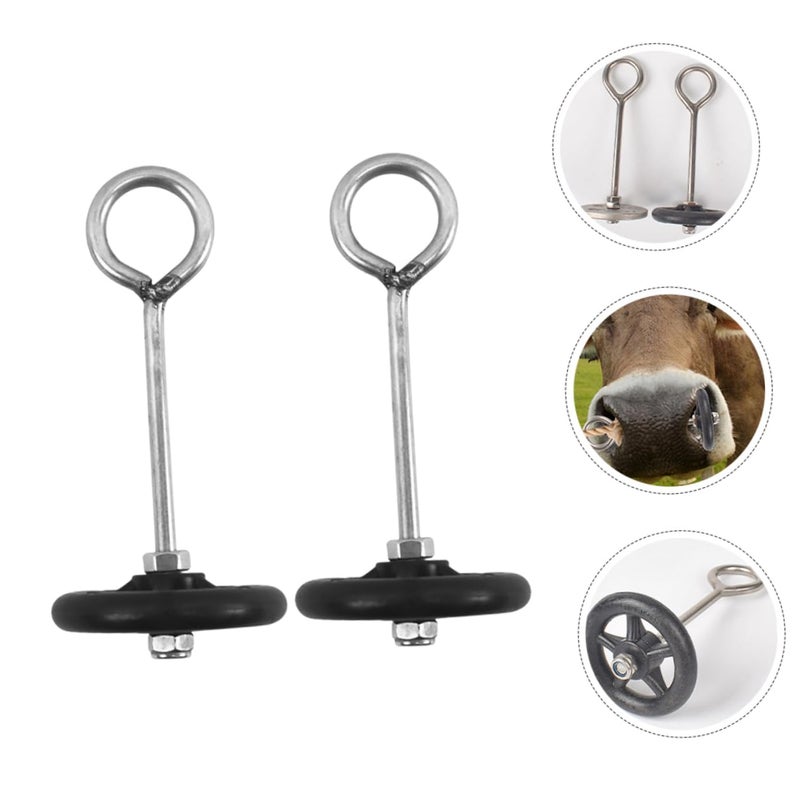 2pcs Stainless Steel Cattle Nose Farm Cow Nose Buckle for Veterinarians and Farmers Comfortable Design for Livestock Care - Image 5