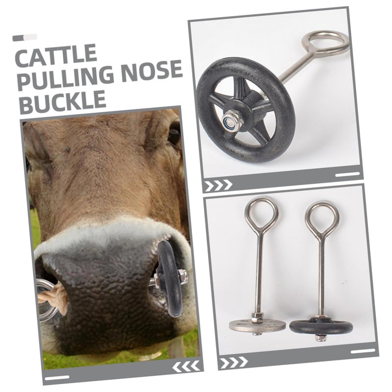 2pcs Stainless Steel Cattle Nose Farm Cow Nose Buckle for Veterinarians and Farmers Comfortable Design for Livestock Care - Image 3