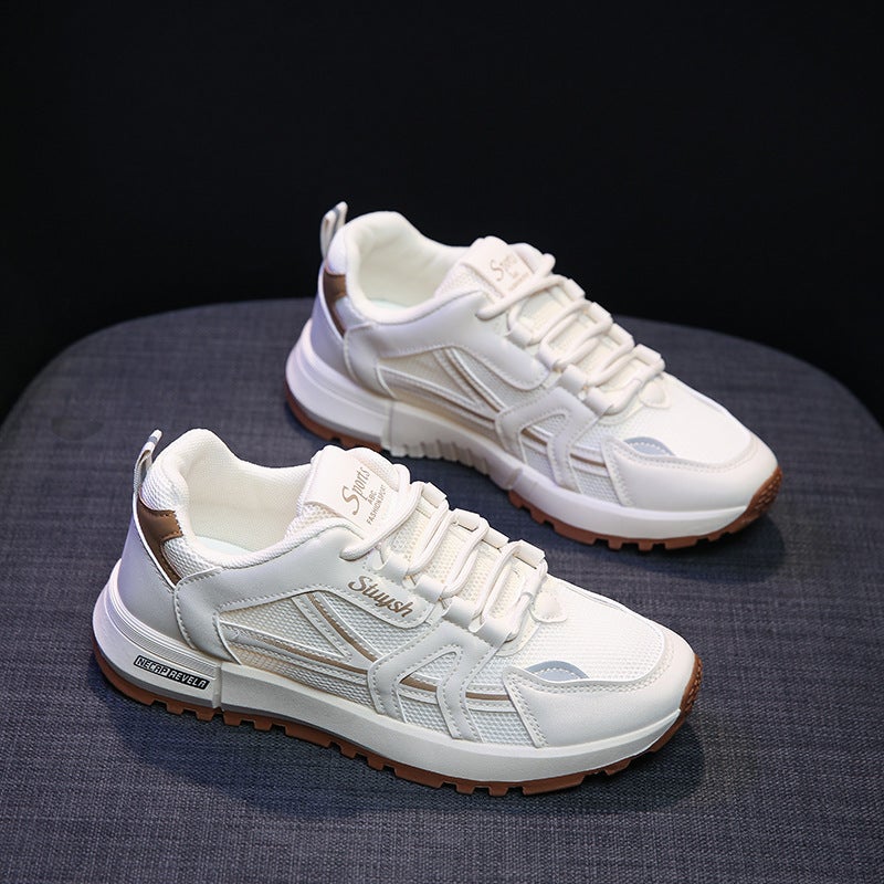 Autumn Breathable Mesh Womens Fashion Sneakers Brown 