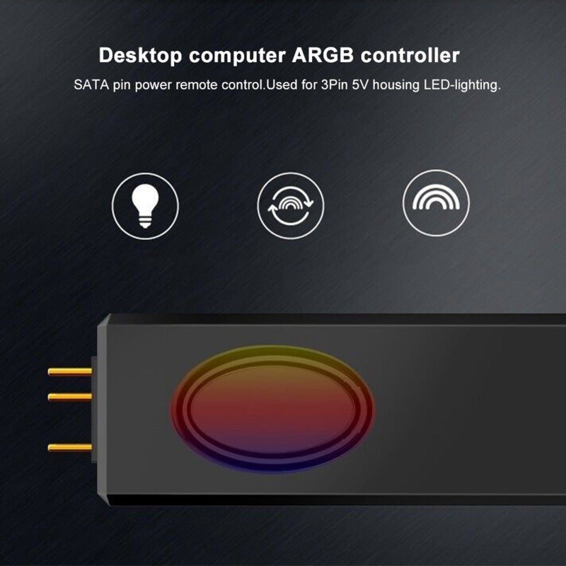 جهاز تحكم عن بعد RF لمروحة وإضاءة، ملحقات كمبيوتر، 5V Symphony ARGB أسود، موصل SATA (أسود) - Image 5