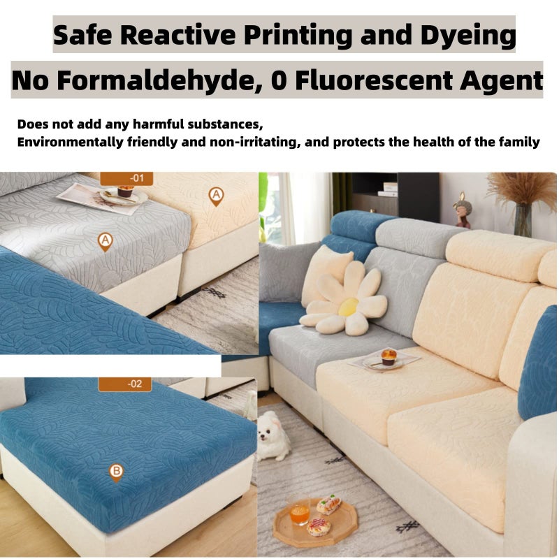 Disayu Magic Sofa Covers 2024 New Wear-Resistant Universal Sofa Cover Washable L Shape Stretch Couch Covers Cushion Slipcovers for Sectional Sofa (Texture Light Gray Extra Large Single Seat Cover) - Image 5