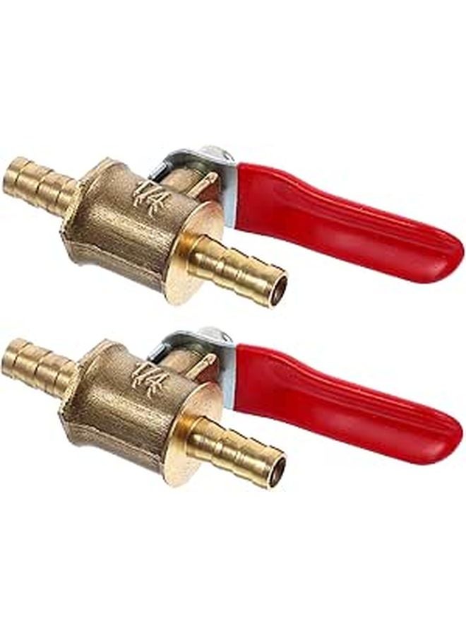 6mm Copper Ball Valve Quick Shut Off Red Handle For Air Water Gas Fuel - Image 1