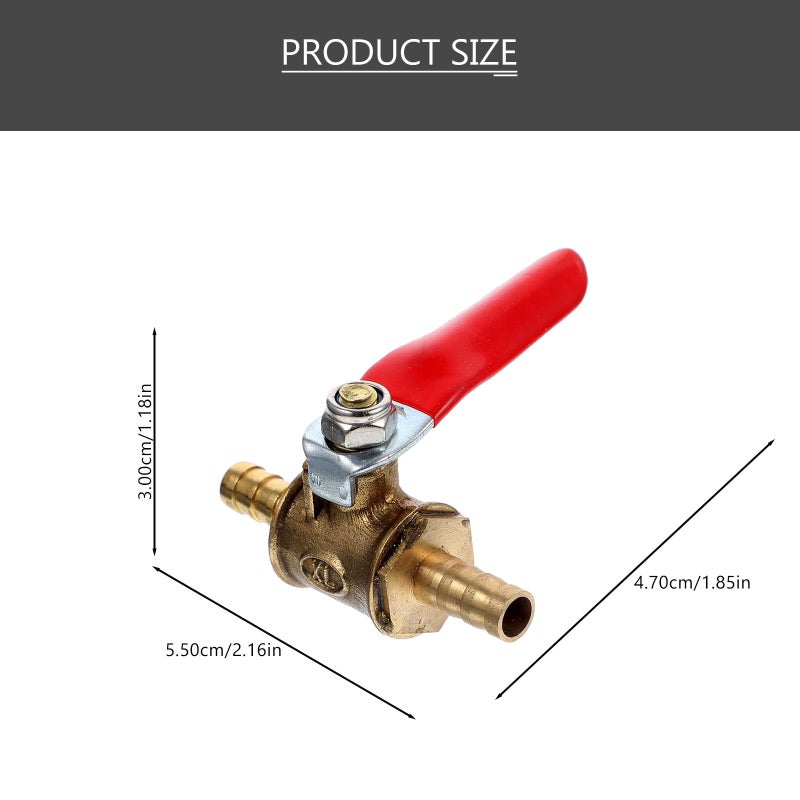 6mm Copper Ball Valve Quick Shut Off Red Handle For Air Water Gas Fuel - Image 3