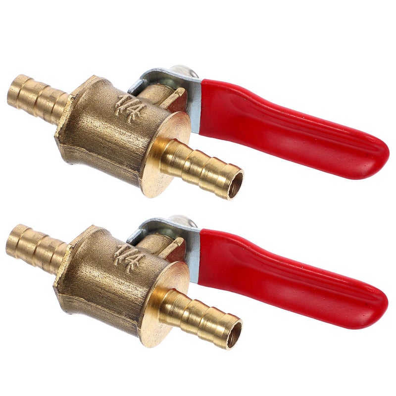 6mm Copper Ball Valve Quick Shut Off Red Handle For Air Water Gas Fuel - Image 2