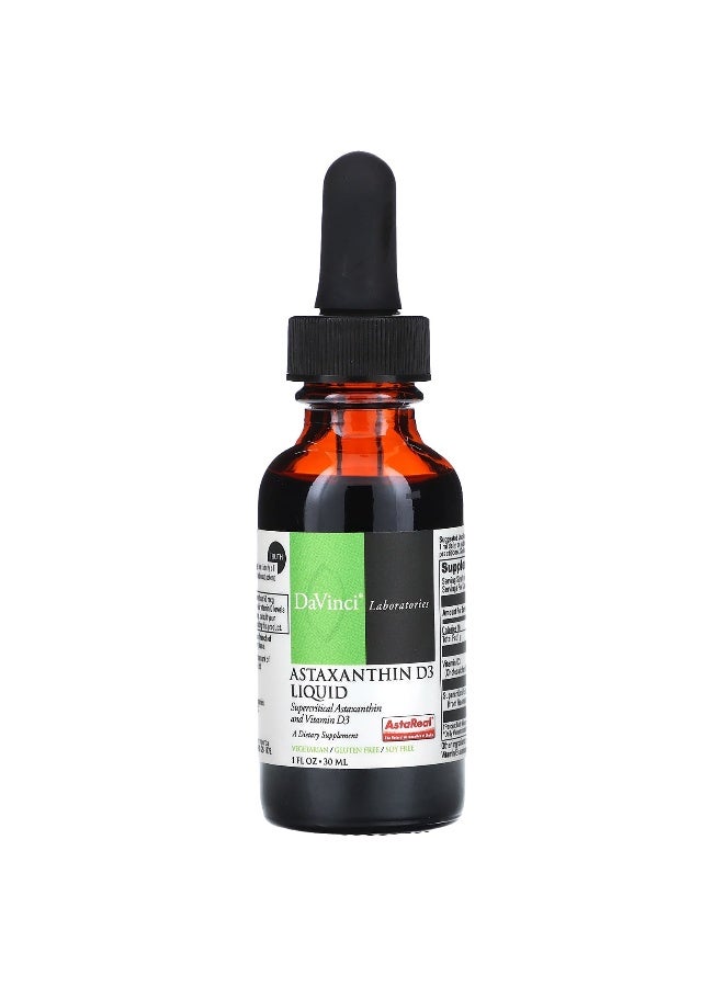 DaVinci Laboratories, Astaxanthin D3 Liquid, 1 fl oz (30 ml) (Packaging may vary) - Image 1