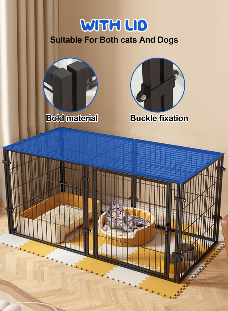 أوربازار حظيرة لعب الكلاب قابلة للطي، 8 ألواح، حظيرة كلاب بطول 47 بوصة، سياج للكلاب للاستخدام الخارجي/الداخلي مع غطاء علوي، سياج محمول للكلاب، قفص كلاب للعب الحيوانات الأليفة المتوسطة/الصغيرة في ساحة التخييم في المركبات الترفيهية (أسود) - Image 5