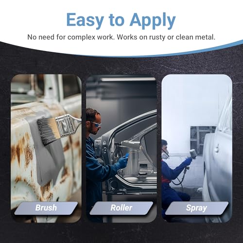 RUST BULLET Automotive - Metallic Gray - 1 Gallon - Rust Inhibitor & Protective Coating for Cars, Trucks, & Metal Surfaces, UV Resistant, No Topcoat Needed - Image 4