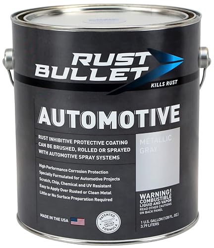 RUST BULLET Automotive - Metallic Gray - 1 Gallon - Rust Inhibitor & Protective Coating for Cars, Trucks, & Metal Surfaces, UV Resistant, No Topcoat Needed - Image 1