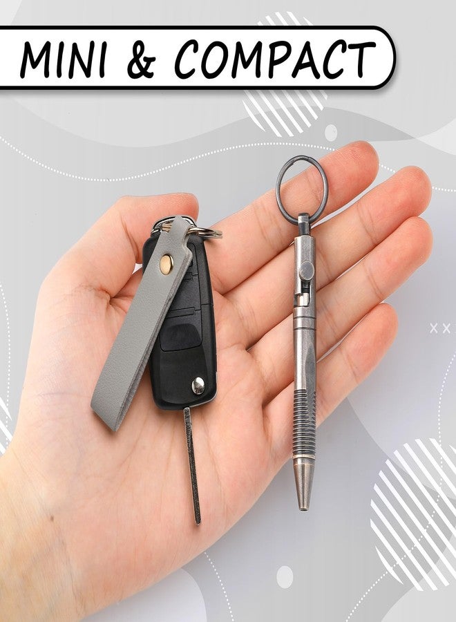 YooNotee 2 Pack Mini Brass Bolt Action Keychain Pen Compact 76mm Edc Pocket Tactical Pen with 6 Replacement Refills Handmade Writing Tool for Men Everyday Carry Outdoor Office Gifts - Image 2