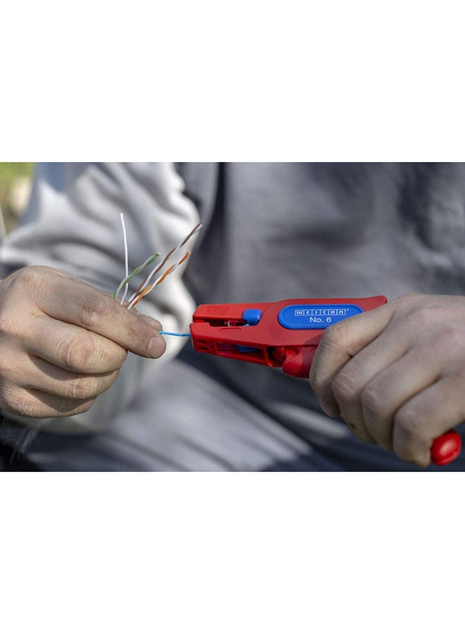 Weicon Wire Stripper No. 6, Approval Up To 1000 Volt, Vde-Tested, Stripping Tool For Round Cables 0.2-6Mm² (24 - 10 Awg) Red - Image 4