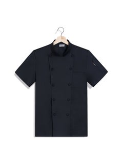 NIBEMINENT High-End Chef Overalls Short-Sleeved Men's Summer Catering Restaurant Baking Cake Clothing Hotel Breathable Kitchen Stretch  - Image 1