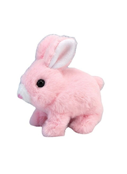 Pink Rabbit Robot Electronic Plush Stuffed Interactive Animal Touch Control, Electronic Pet, Robot Toy, Animation Toy, Suitable For Children And Babies